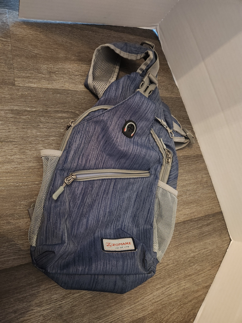 Men's Blue Sling Backpack - Compact Crossbody Bag